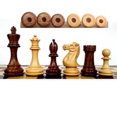 4.1" Pro Staunton Weighted Wooden Chess Set- Chess Pieces Only - Golden Rosewood - 4 queens