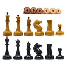 1962 Soviet Championship Historical Reproduced Tal Chess set 4" - Antiqued Boxwood and Ebonies