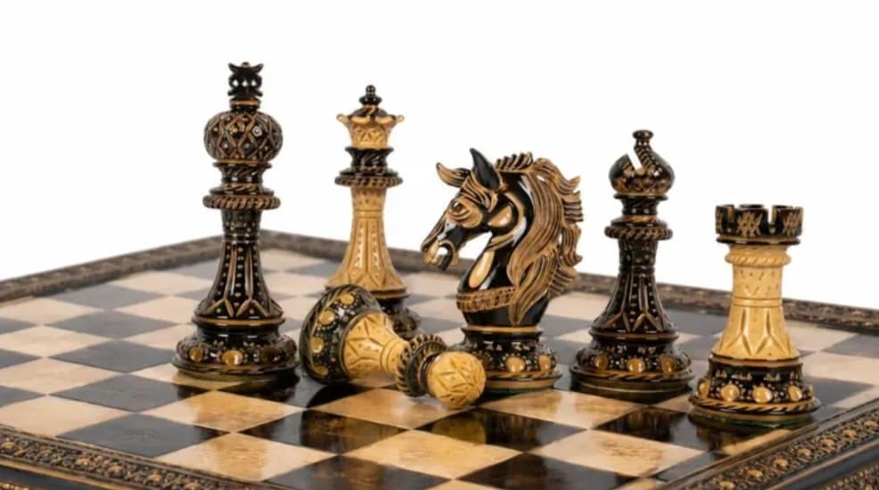 combo Luxury Staunton Chess pieces Set 4.5" Triple Weighted Alexander Carved series